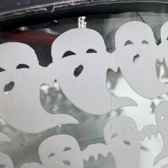 PYREX 4 Cup HALLOWEEN Storage Bowl three rows of ghost black lid - Picture 2 of 15